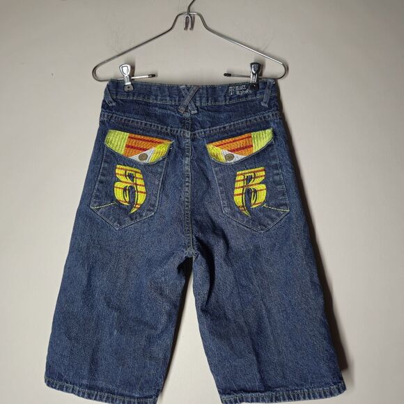 Vintage ‘90s Ruff Ryders Kids Size 10 Denim Jean Shorts DMX Hip Hop Streetwear - Picture 1 of 10